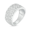 Thumbnail Image 3 of 0.95 CT. T.W. Baguette and Round Diamond Lattice Anniversary Band in 10K White Gold
