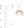 Child's Crystal Rainbow Enamel Pendant in Sterling Silver – 15"
