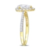 Thumbnail Image 3 of Pear-Shaped and Round White Lab-Created Sapphire Frame Ring in Sterling Silver with Yellow Rhodium
