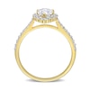 Thumbnail Image 5 of Pear-Shaped and Round White Lab-Created Sapphire Frame Ring in Sterling Silver with Yellow Rhodium