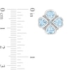 Thumbnail Image 3 of 5.0mm Heart-Shaped and Round Sky Blue Topaz Clover Stud Earrings in Sterling Silver