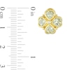 Thumbnail Image 3 of 5.0mm Heart-Shaped and Round Green Quartz Clover Stud Earrings in Sterling Silver with Yellow Rhodium