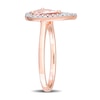Thumbnail Image 3 of Pear-Shaped Morganite and White Topaz Frame Ring in Sterling Silver with Rose Rhodium