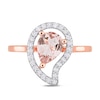 Thumbnail Image 4 of Pear-Shaped Morganite and White Topaz Frame Ring in Sterling Silver with Rose Rhodium