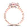 Thumbnail Image 5 of Pear-Shaped Morganite and White Topaz Frame Ring in Sterling Silver with Rose Rhodium