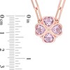 Thumbnail Image 3 of 6.0mm Heart-Shaped Amethyst and Diamond Accent Clover Necklace in Sterling Silver with Rose Rhodium