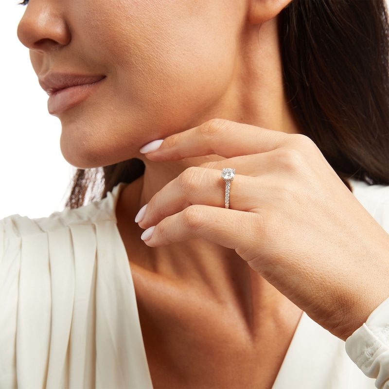 Main Image 2 of Celebration Infinite™ Canadian Certified Centre Diamond 1.29 CT. T.W. Engagement Ring in 14K White Gold (I/SI2)