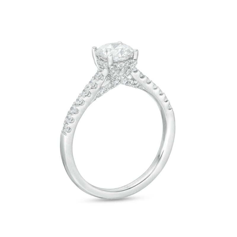 Main Image 3 of Celebration Infinite™ Canadian Certified Centre Diamond 1.29 CT. T.W. Engagement Ring in 14K White Gold (I/SI2)
