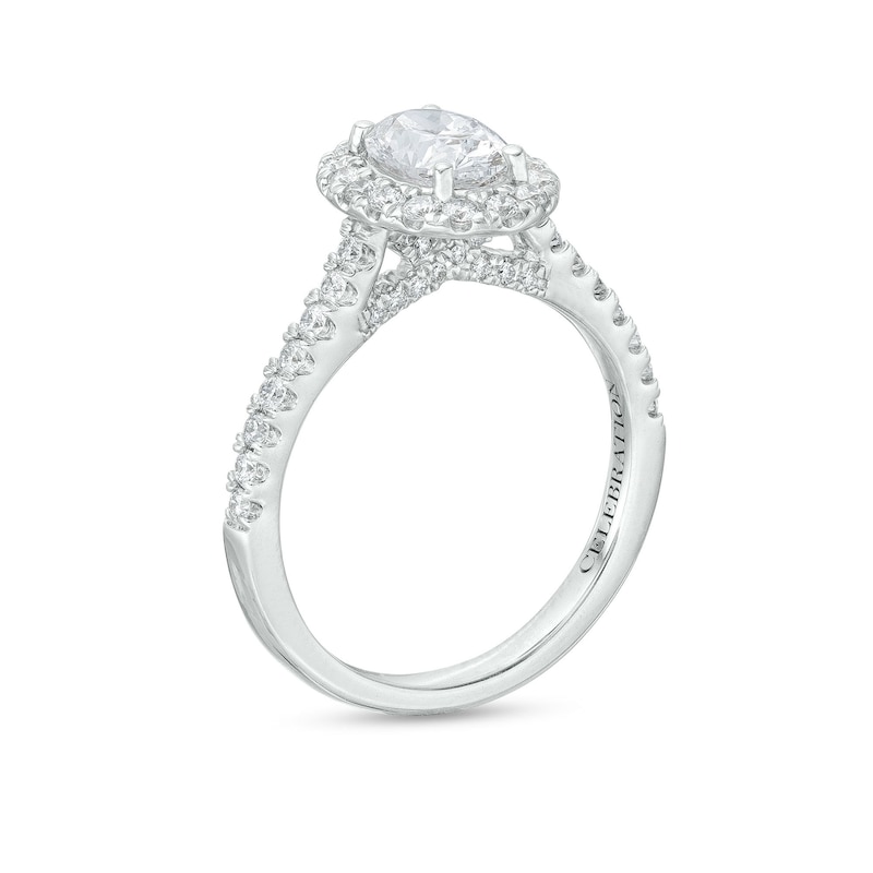 Celebration Infinite™ Canadian Certified Oval Centre Diamond 1.45 CT. T.W. Frame Engagement Ring in 14K White Gold