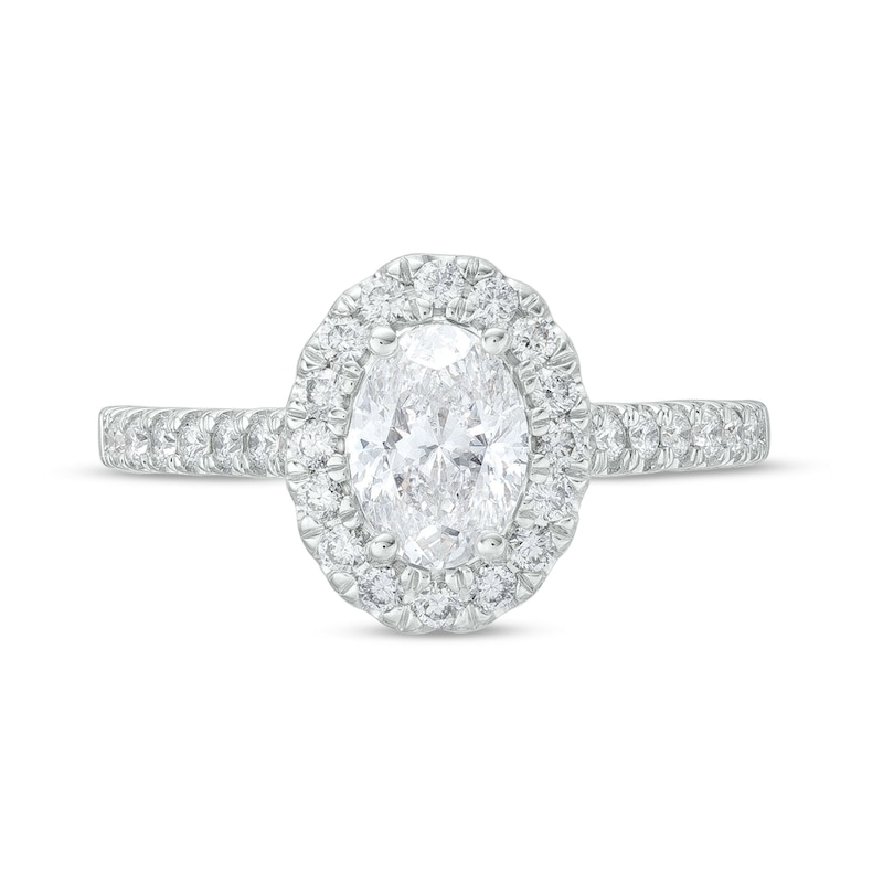 Celebration Infinite™ Canadian Certified Oval Centre Diamond 1.45 CT. T.W. Frame Engagement Ring in 14K White Gold