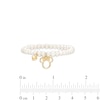 Child's 3.5mm Freshwater Cultured Pearl Minnie Mouse Stretch Bracelet in 10K Gold