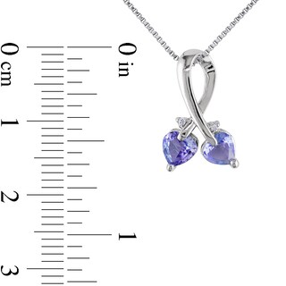 5.0mm Heart-Shaped Tanzanite and Diamond Accent Loop Pendant in Sterling Silver