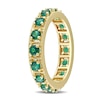 Thumbnail Image 3 of Lab-Created Emerald Vintage-Style Eternity Band in Sterling Silver with Yellow Rhodium