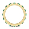 Thumbnail Image 5 of Lab-Created Emerald Vintage-Style Eternity Band in Sterling Silver with Yellow Rhodium
