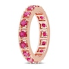 Thumbnail Image 2 of Lab-Created Ruby Vintage-Style Eternity Band in Sterling Silver with Rose Rhodium