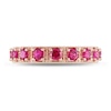 Thumbnail Image 3 of Lab-Created Ruby Vintage-Style Eternity Band in Sterling Silver with Rose Rhodium