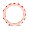 Thumbnail Image 5 of Lab-Created Ruby Vintage-Style Eternity Band in Sterling Silver with Rose Rhodium