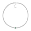 Thumbnail Image 3 of Octagonal Lab-Created Emerald Solitaire Curb Chain Necklace in Sterling Silver