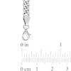 7.0mm White Lab-Created Sapphire Solitaire Curb Chain Necklace in Sterling Silver - 17.5"