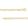 3.14mm Heart Link Chain Anklet in Hollow 10K Gold – 9"