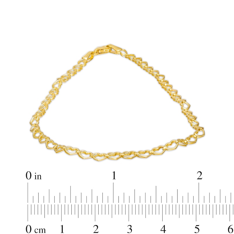 3.14mm Heart Link Chain Anklet in Hollow 10K Gold – 9"
