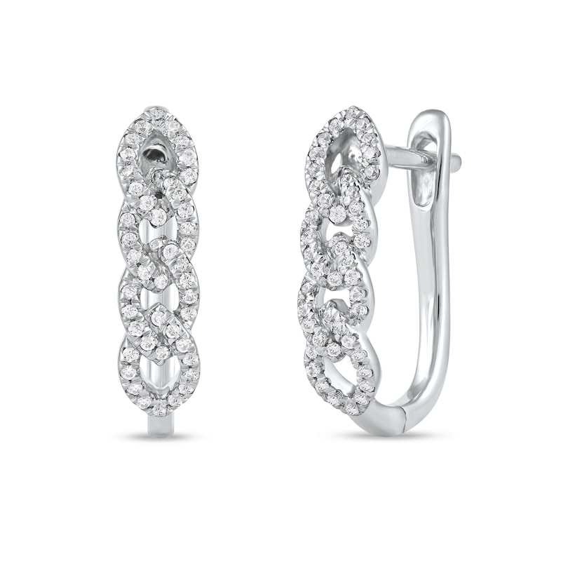 0.25 CT. T.W. Diamond Multi-Link U-Hoop Earrings in 10K Gold