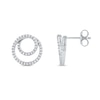 Thumbnail Image 2 of 0.25 CT. T.W. Diamond Swirl Double Circle Stud Earrings in 10K White Gold