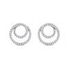 Thumbnail Image 3 of 0.25 CT. T.W. Diamond Swirl Double Circle Stud Earrings in 10K White Gold