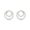 Thumbnail Image 2 of 0.25 CT. T.W. Diamond Swirl Double Circle Stud Earrings in 10K Gold