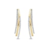 Thumbnail Image 2 of 0.25 CT. T.W. Diamond Triple Layer Oval Hoop Earrings in 10K Gold