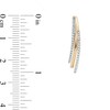 Thumbnail Image 3 of 0.25 CT. T.W. Diamond Triple Layer Oval Hoop Earrings in 10K Gold