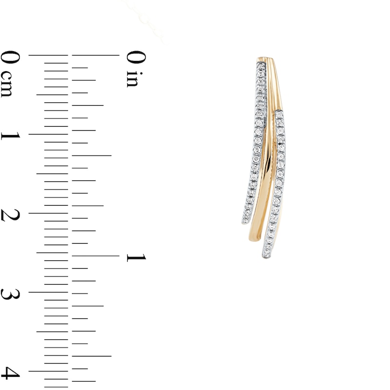 0.25 CT. T.W. Diamond Triple Layer Oval Hoop Earrings in 10K Gold