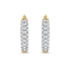 0.15 CT. T.W. Diamond Triple Row Hoop Earrings in 10K Gold