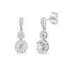 Thumbnail Image 1 of 0.75 CT. T.W. Diamond Double Circle Frame Drop Earrings in 10K White Gold