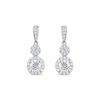 Thumbnail Image 2 of 0.75 CT. T.W. Diamond Double Circle Frame Drop Earrings in 10K White Gold