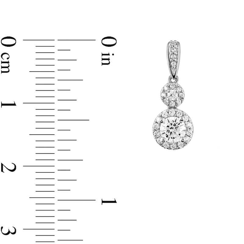 0.75 CT. T.W. Diamond Double Circle Frame Drop Earrings in 10K Gold