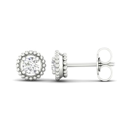 0.33 CT. T.W. Diamond Solitaire Bead Frame Stud Earrings in 10K White Gold