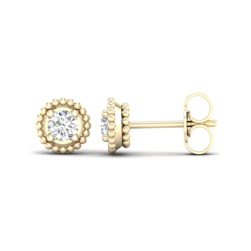 0.33 CT. T.W. Diamond Solitaire Bead Frame Stud Earrings in 10K Gold