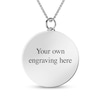 Thumbnail Image 3 of Engravable Photo Cuban Curb Chain Frame Circle Pendant in Sterling Silver (1 Image and 4 Lines) - 22"