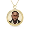 Thumbnail Image 1 of Engravable Photo Cuban Chain Frame Circle Pendant in 10K White or Yellow Gold (1 Image and 4 Lines) - 22"