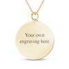 Thumbnail Image 3 of Engravable Photo Cuban Chain Frame Circle Pendant in 10K White or Yellow Gold (1 Image and 4 Lines) - 22"