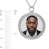 Thumbnail Image 4 of Engravable Photo Cuban Chain Frame Circle Pendant in 10K White or Yellow Gold (1 Image and 4 Lines) - 22"