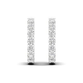 1.00 CT. T.W. Diamond Inside-Out Hoop Earrings in 10K Gold
