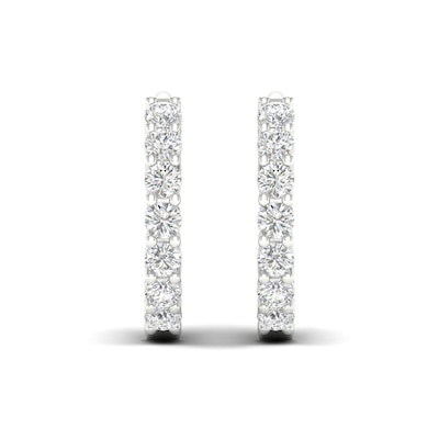 1.00 CT. T.W. Diamond Inside-Out Hoop Earrings in 10K Gold