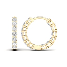 1.00 CT. T.W. Diamond Inside-Out Hoop Earrings in 10K Gold
