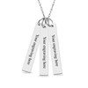 Thumbnail Image 2 of Engravable Your Own Handwriting Triple Vertical Bar Pendant in Sterling Silver (3 Images and 3 Lines)