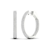 1.00 CT. T.W. Diamond Triple Row Inside-Out Hoop Earrings in 10K Gold