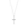 Thumbnail Image 3 of 0.10 CT. T.W. Diamond Flower and Leaves Cross Pendant in Sterling Silver