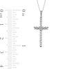 Thumbnail Image 4 of 0.10 CT. T.W. Diamond Flower and Leaves Cross Pendant in Sterling Silver