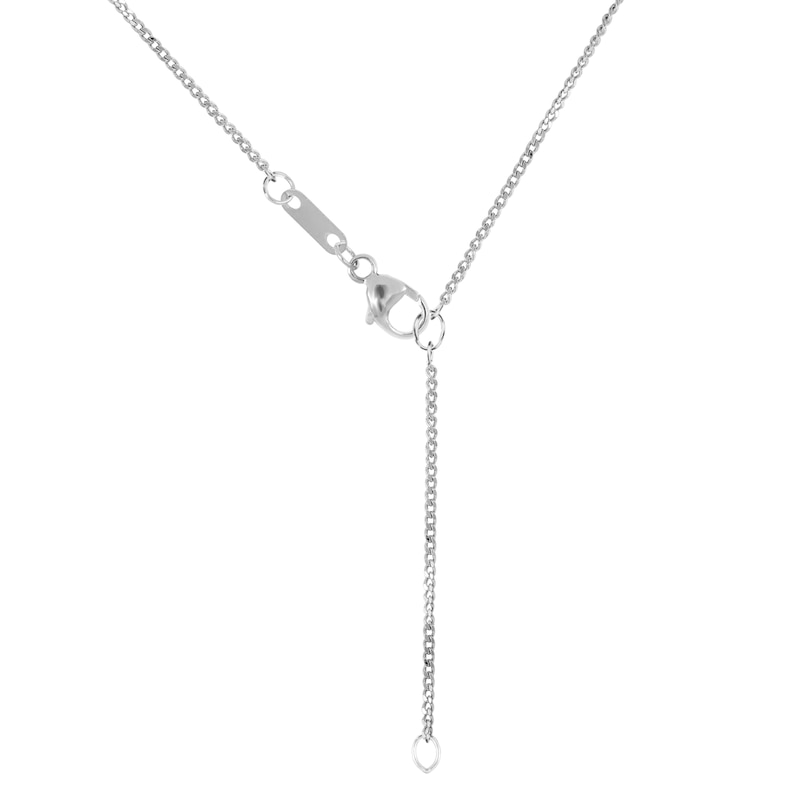 Main Image 5 of 0.10 CT. T.W. Diamond Flower and Leaves Cross Pendant in Sterling Silver